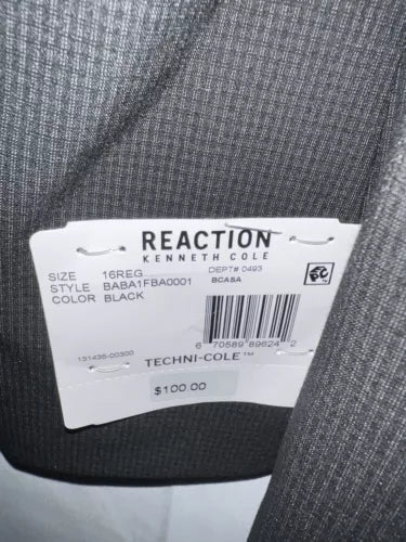Kenneth Cole Reaction Men's Techni-Cole Suit Separate Suit Jacket, Grey, 16 Reg