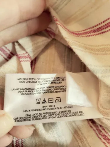 Gap Linen Poplin Button Up Stripe Xl