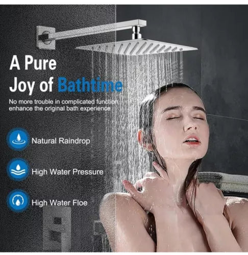 Gold Rainfall 12" Shower System High Pressure + Hand Held Luxury