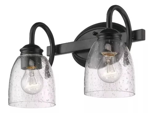 Golden Lighting 8001-BA2 BLK-SD Parrish 2 Light 13-7/8"W Bathroom - Black