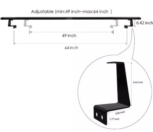 Truck Rack with Two Cross Bars and Four Brackets for Pickup Bed, Universal Alumi