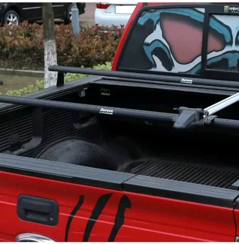 Truck Rack with Two Cross Bars and Four Brackets for Pickup Bed, Universal Alumi