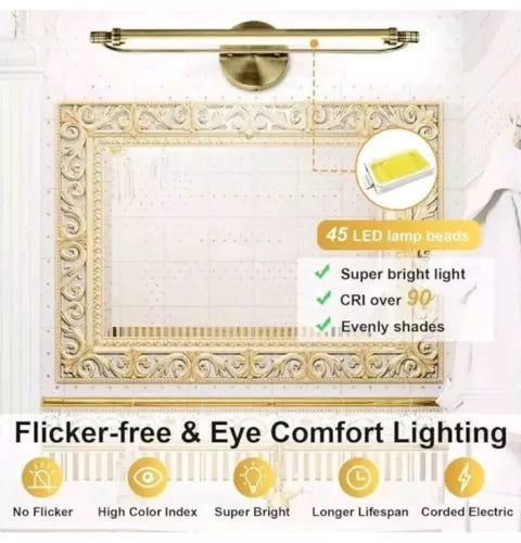 20.9 inch Picture Light Fixture Rotatable Vanity Light 180° Adjustable Bathroom
