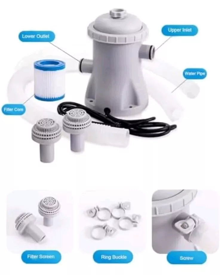Cartridge Filter Pump,Swimming Pool Filter Pump 330gal, Filter Pump with Intergr