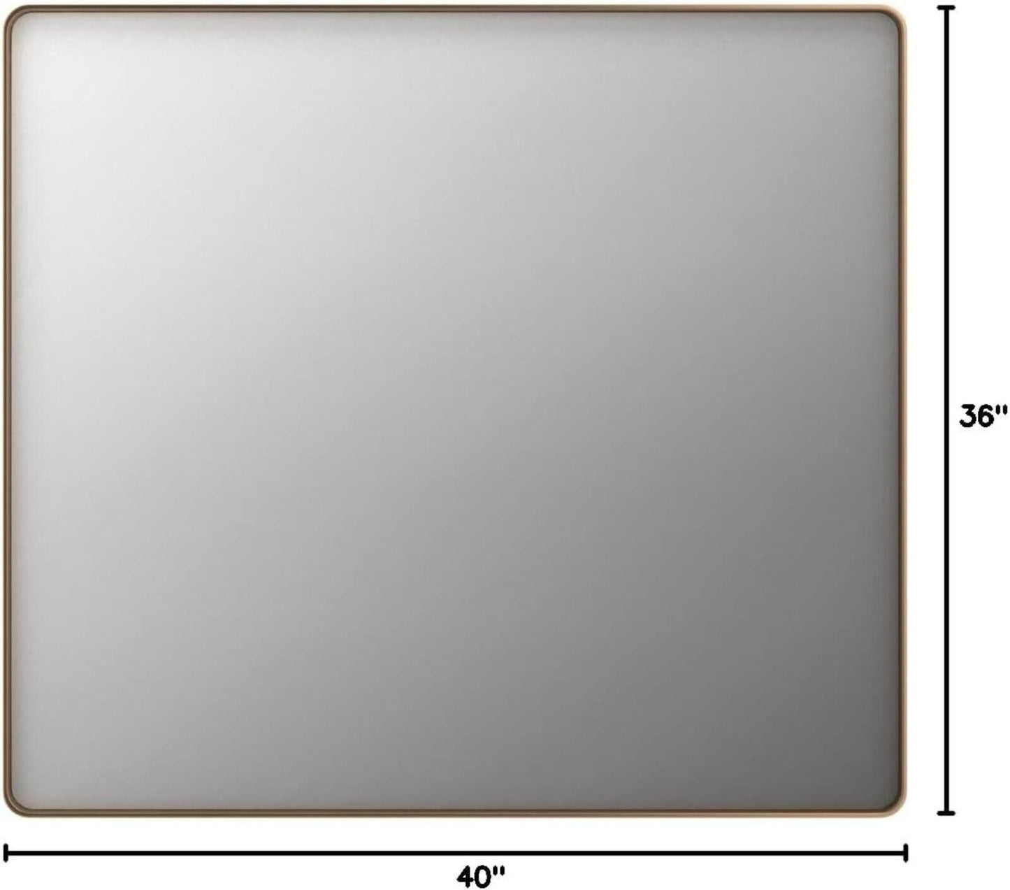 40”X36” Gold Bathroom Mirror, Rounded Rectangle Gold Frame Mirror