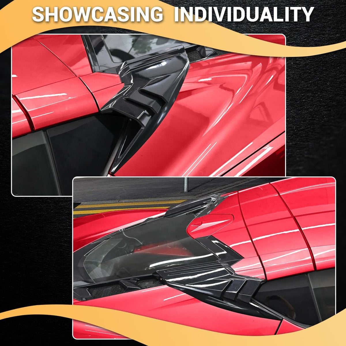 For Corvette C8 Z51 Z06 E-RAY Coupe 2020-2026 Grossy Flash Rear Intake Vent Port