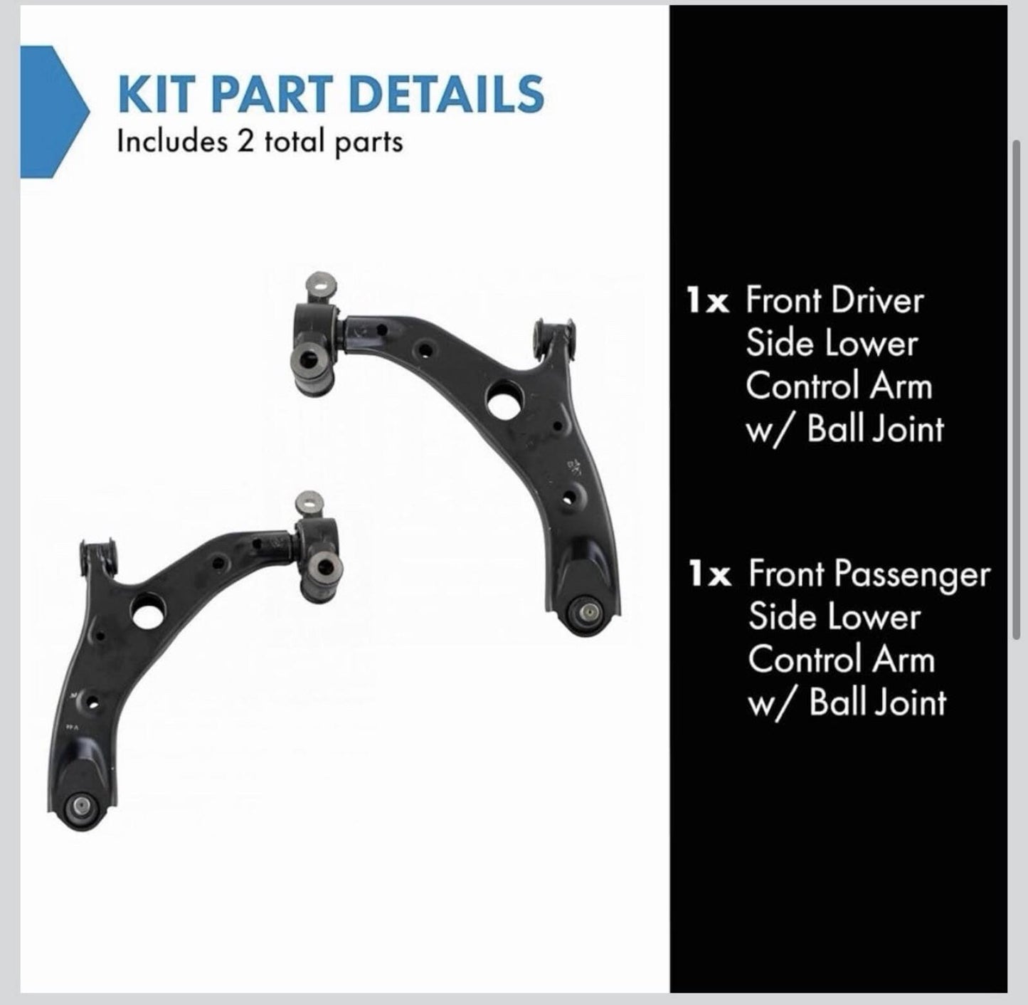 Front Lower Control Arms w/ Ball Joint Assembly for 2014 - 2018 Mazda 3 Sport