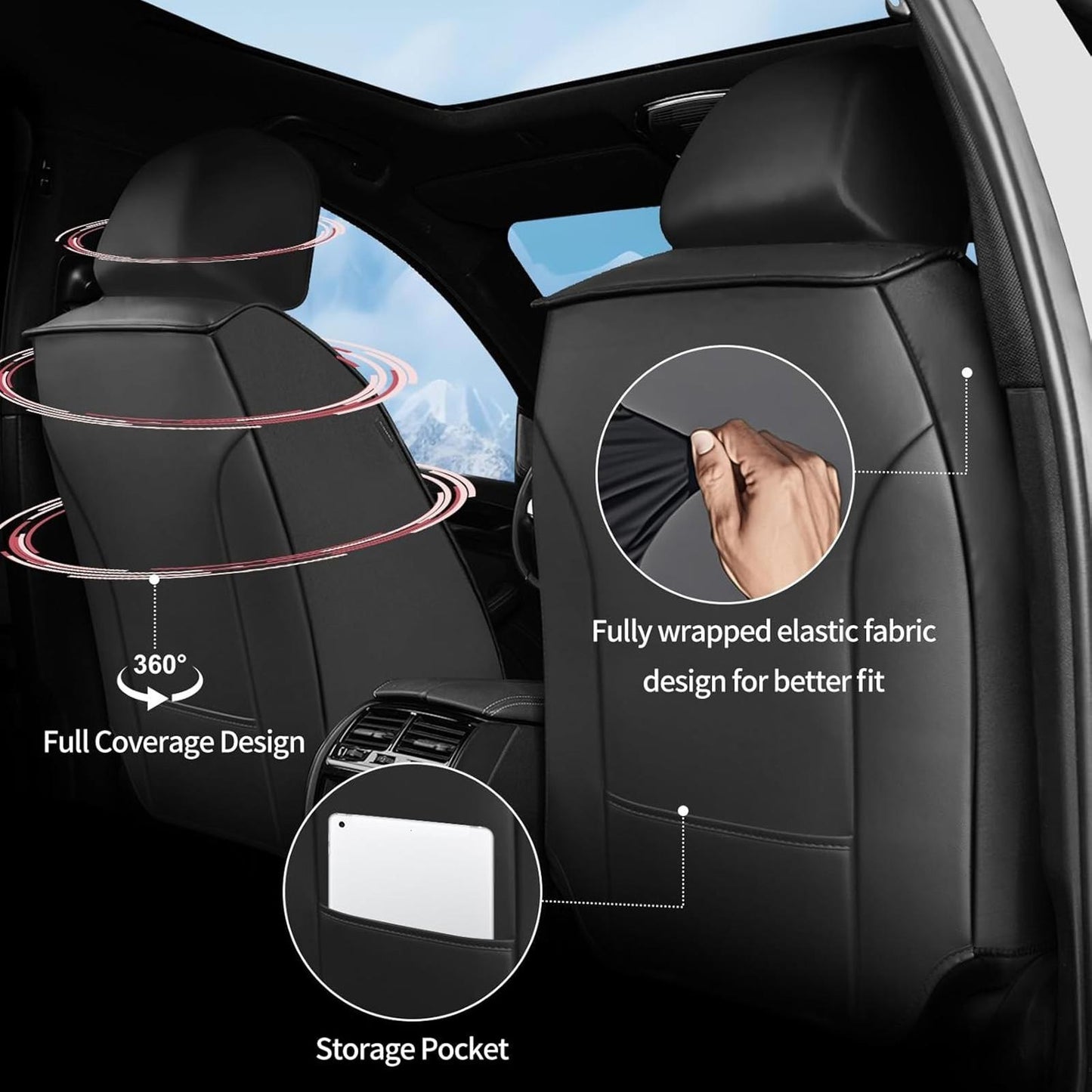 Car Seat Covers Compatible with Hyundai Tucson 2010-2025. Waterproof & Breathabl
