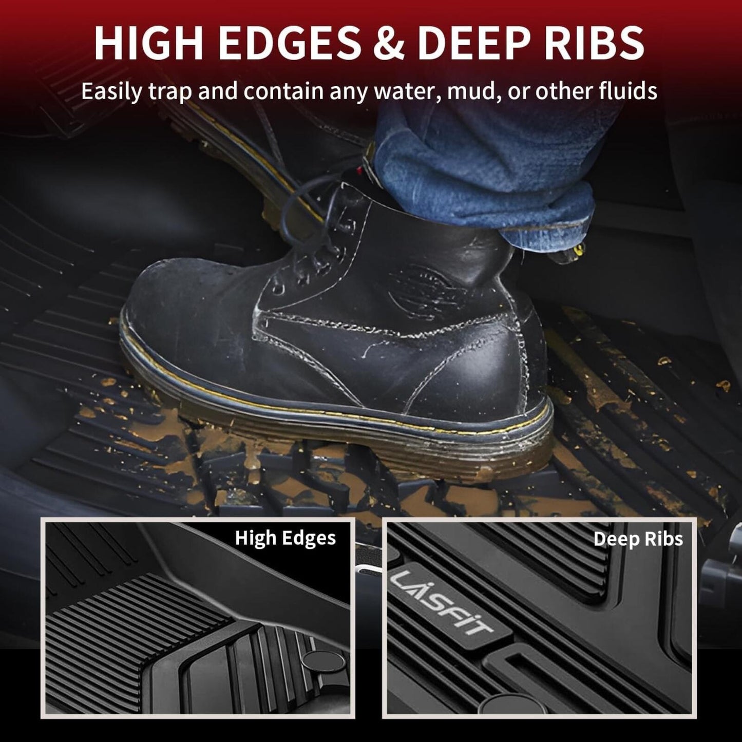 Floor Mats for Ram 1500 Crew Cab 2019-2024 Without Rear Under-Seat Storage
