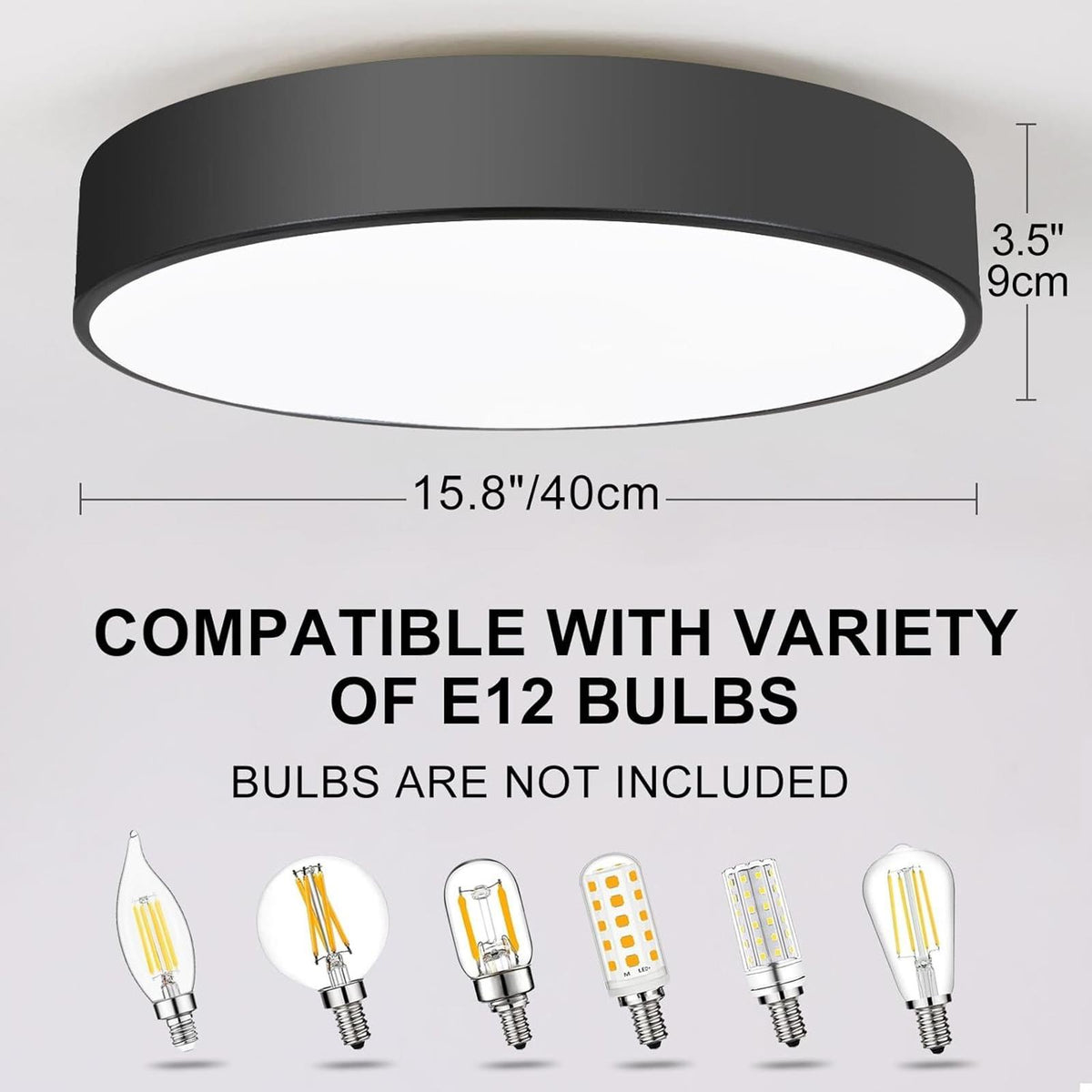 16 inch Round Flush Mount Ceinling Light Fixture 3-Light Modern Ceiling Light