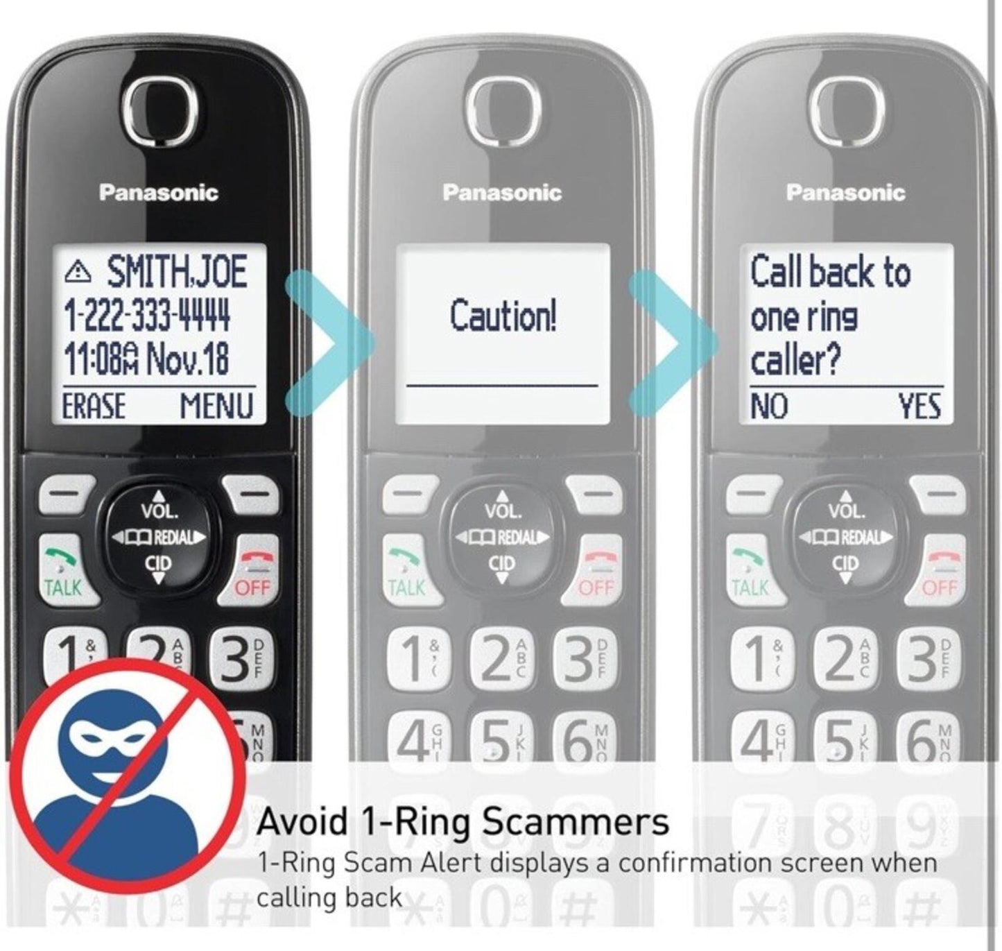 KX-TGD832M Panasonic 2-Handset Cordless Phone with Call Block & Bilingual ID