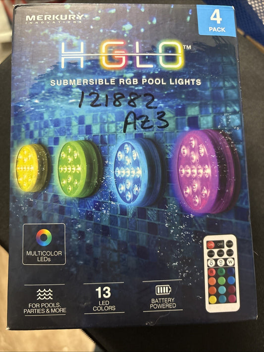 POOLREADY Merkury Innovations HGLO Submersible RGB LED Pool Lights Remote 2 Pack