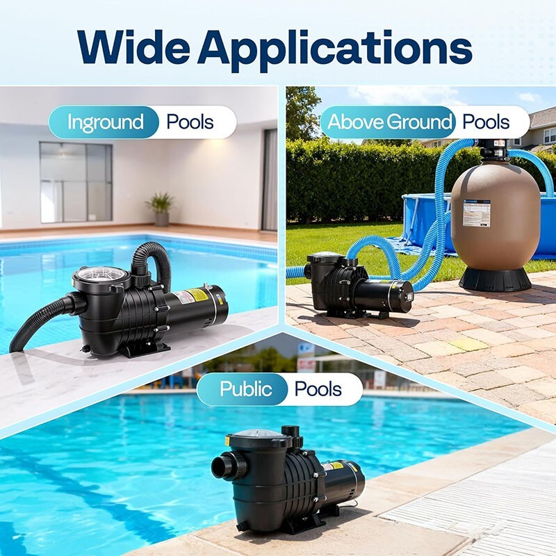 1.5HP Pool Pump 6500GPH Self Priming 115V/230V In/Above Inground Swimming Pool