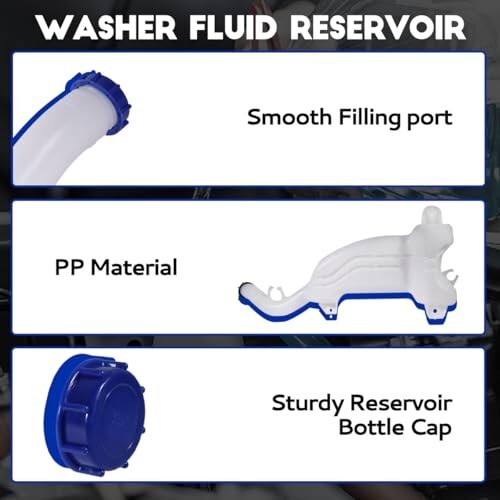 Front Washer Fluid Reservoir Compatible with Freightliner Cascadia 2008-2017