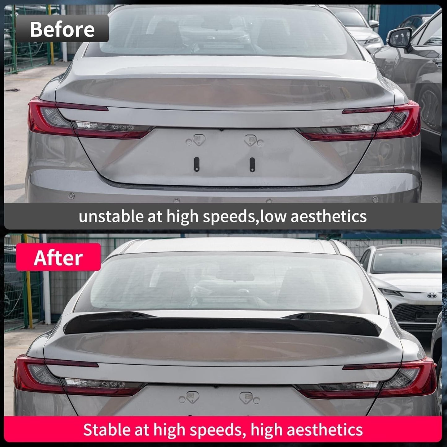 Spoiler Wing Trunk Spoiler Wing Tail Lip Glossy Black For 2025 2026 Toyota Camry