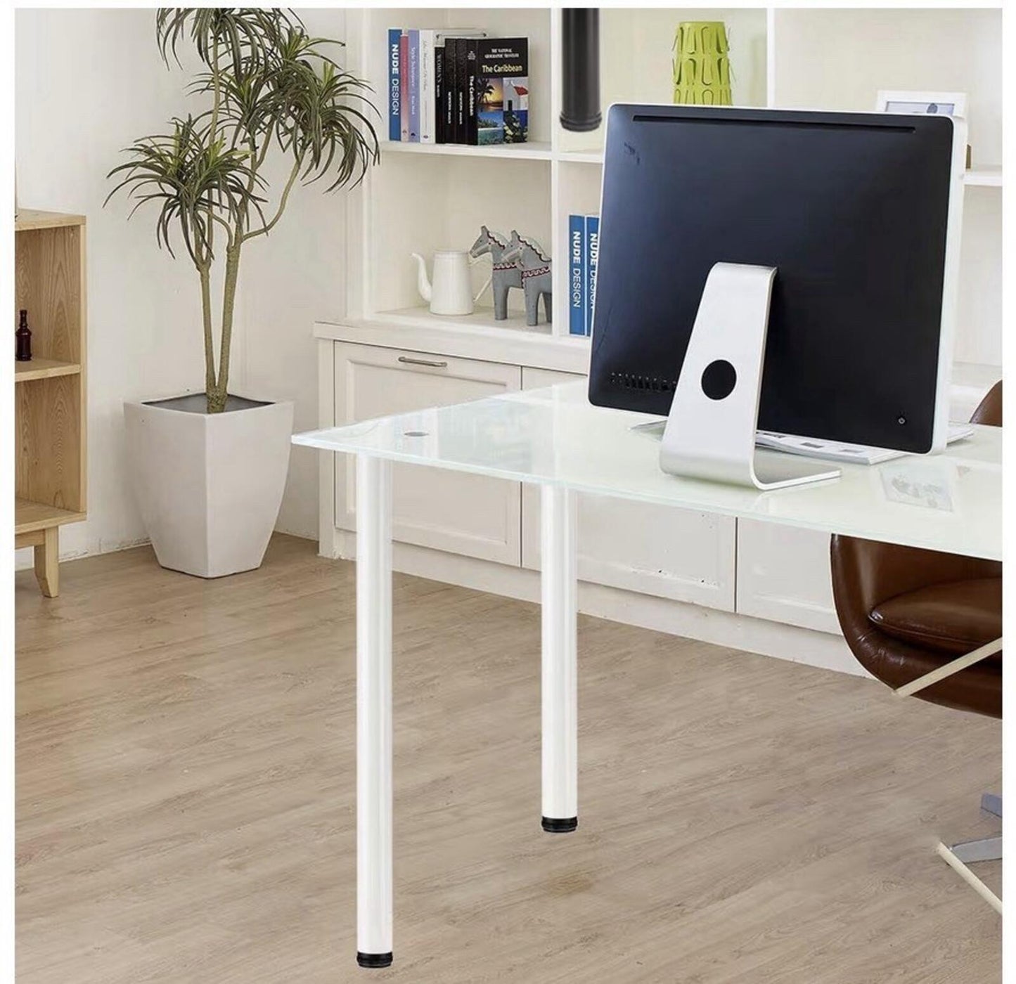 QLLY 28 inch Adjustable Tall Metal Desk Legs, Office Table Furniture Leg Set,...