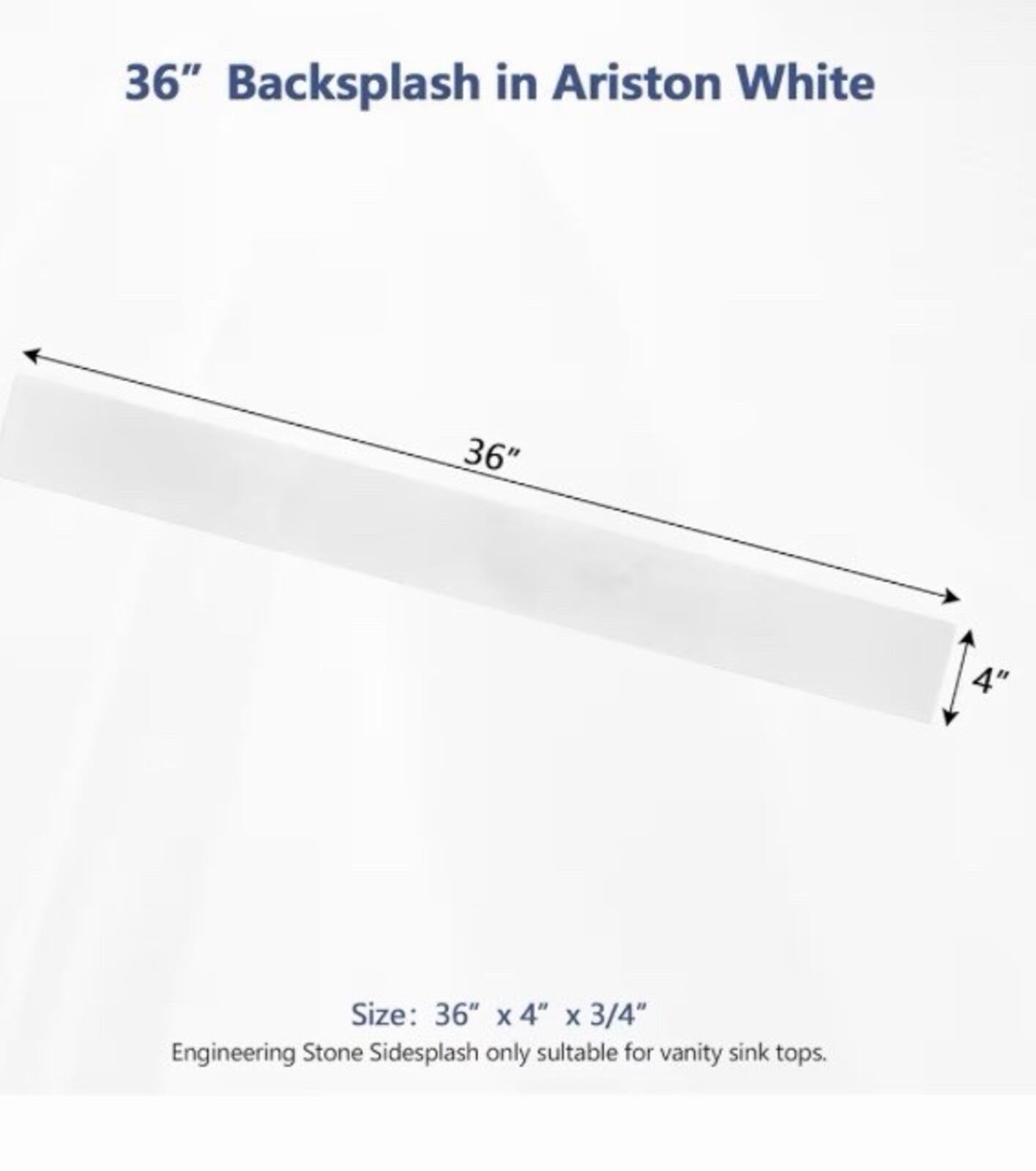 Timeless Home 36 in. W  Vanity Backsplash in Carrara White-NOB