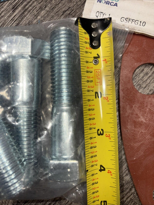 10" Matco Norca Flange Stainless Steel Nut Bolt Set Red Rubber Gasket GSFFG10