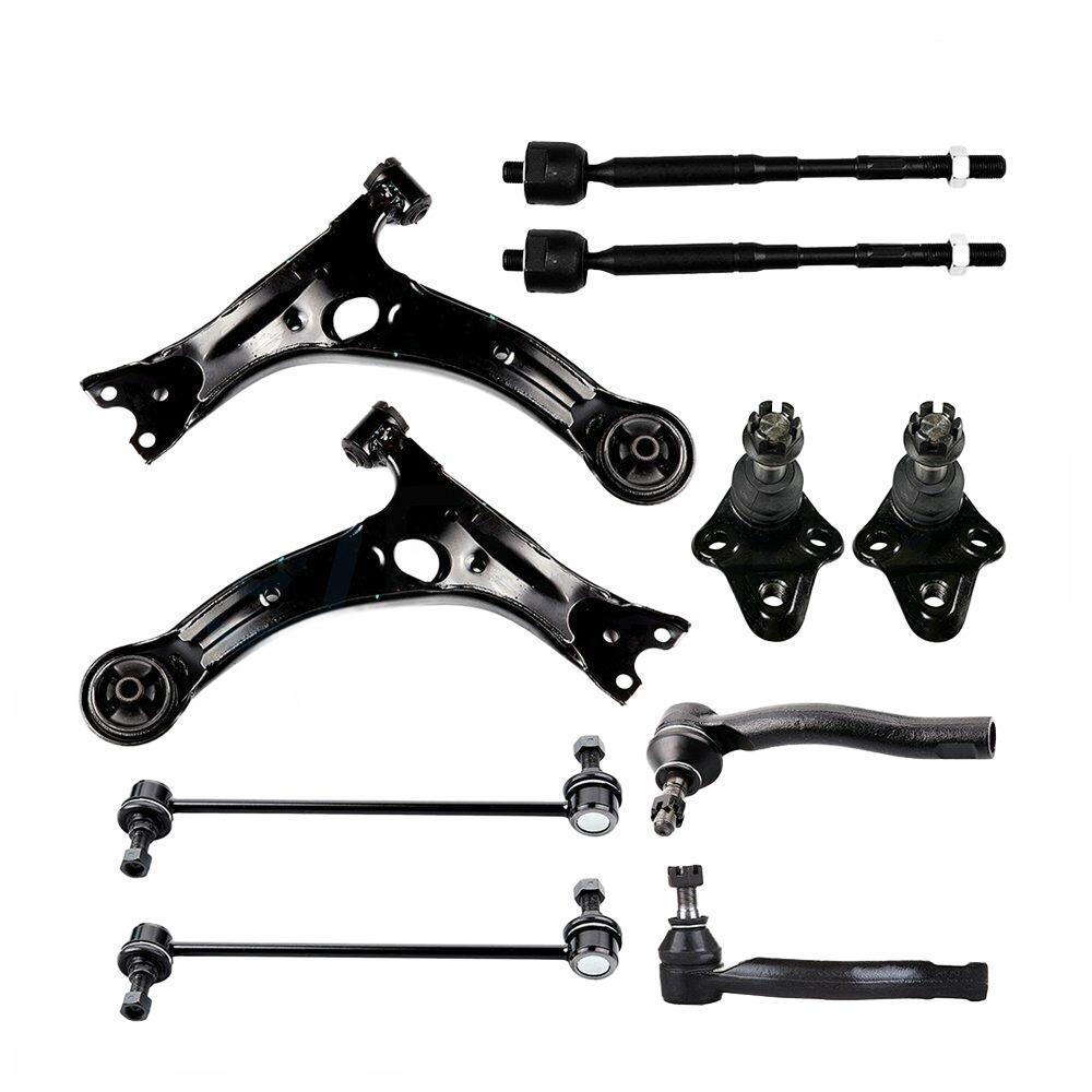10Pcs For 2003-2008 Toyota For Corolla Control Arm Ball Joint Sway Bar Tie Rod