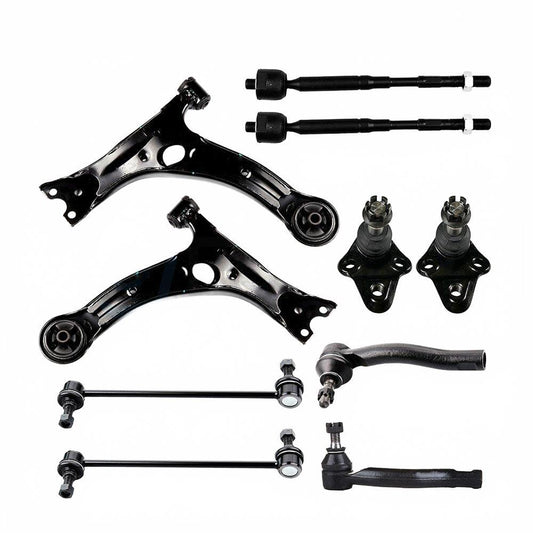 10Pcs For 2003-2008 Toyota For Corolla Control Arm Ball Joint Sway Bar Tie Rod