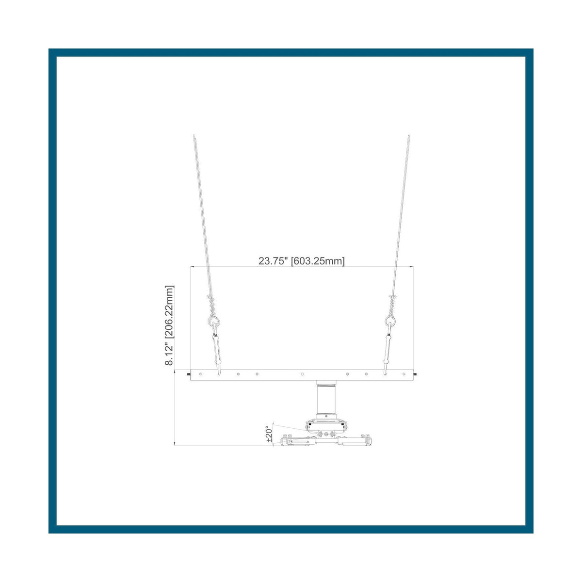 QualGear Pro-AV QG-KIT-S2-3IN-W Projector Mount Kit Accessory Suspended Ceili...