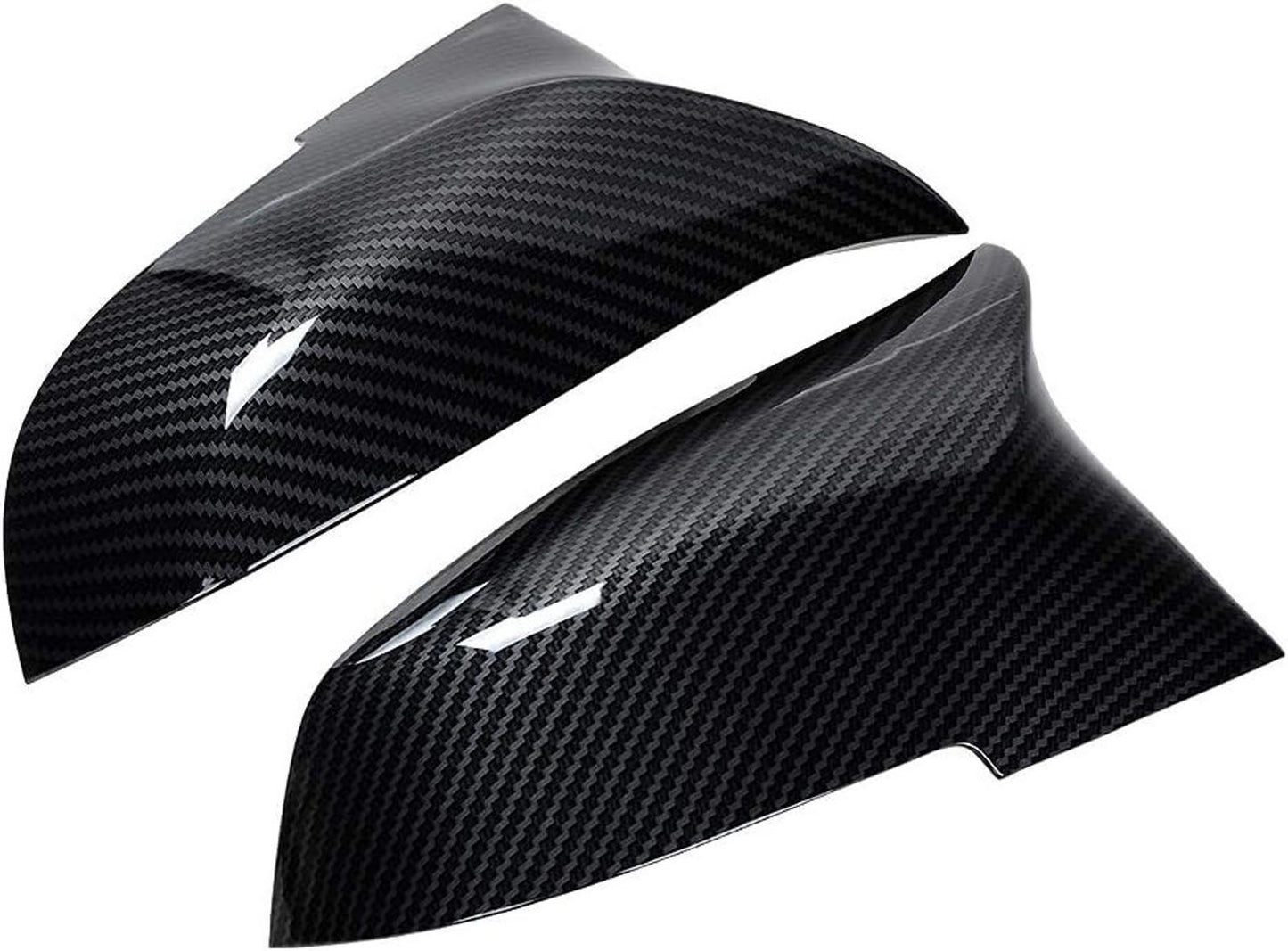 LH RH Door Wing ABS Carbon Fiber Side Mirror Cover Cap Compatible with BMW