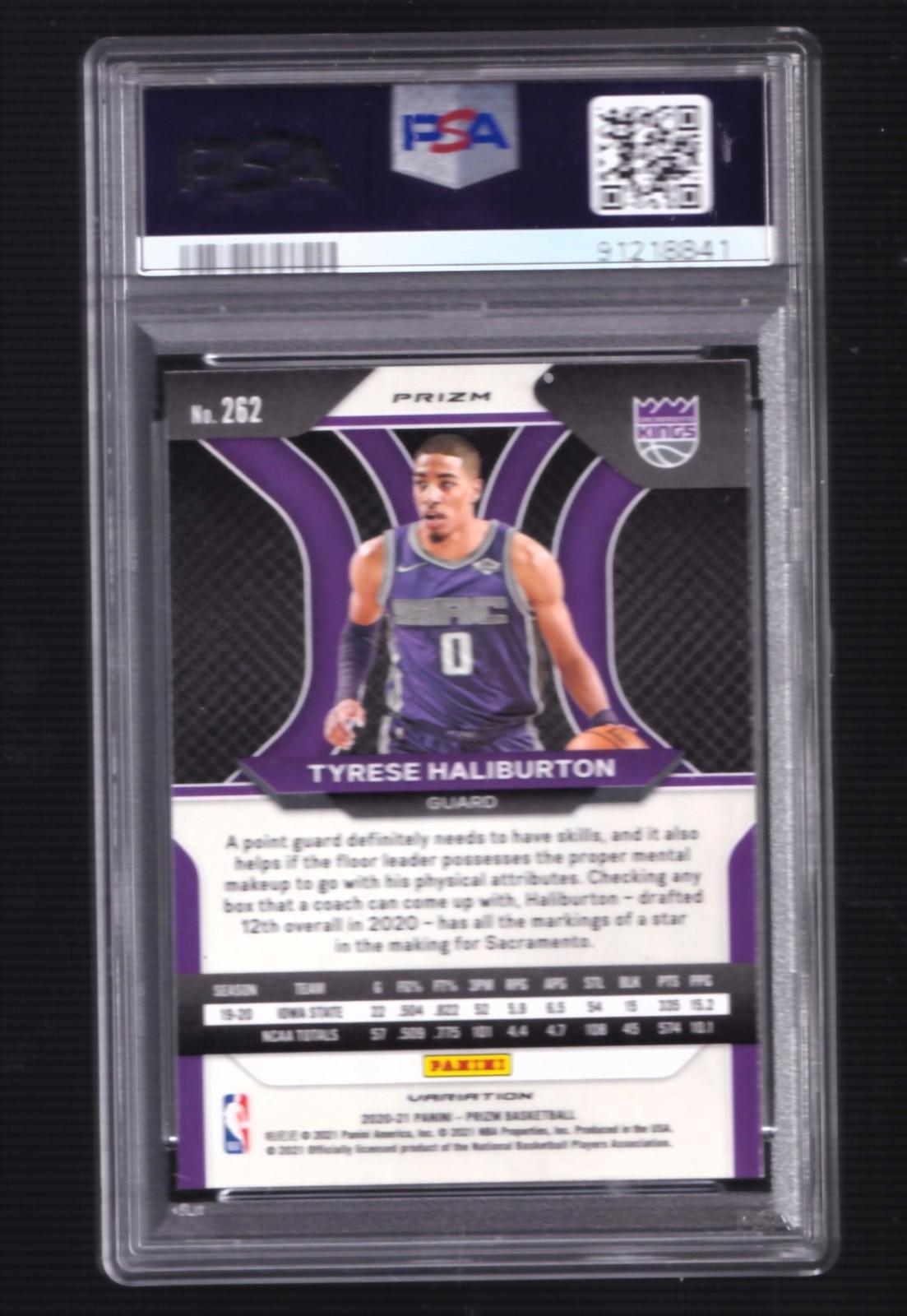2020 Panini Prizm #262 Tyrese Haliburton Variation Fast Break Disco PSA 10 RC