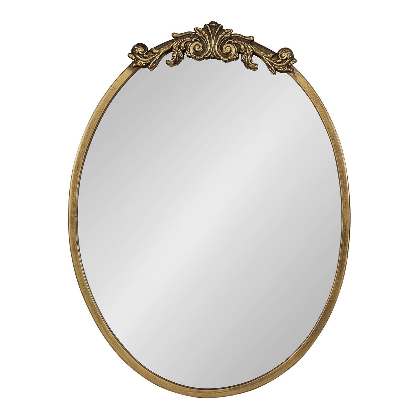 Kate and Laurel Arendahl Ornate Glam Oval Wall Mirror, 18 x 24, Antique Gold, Be