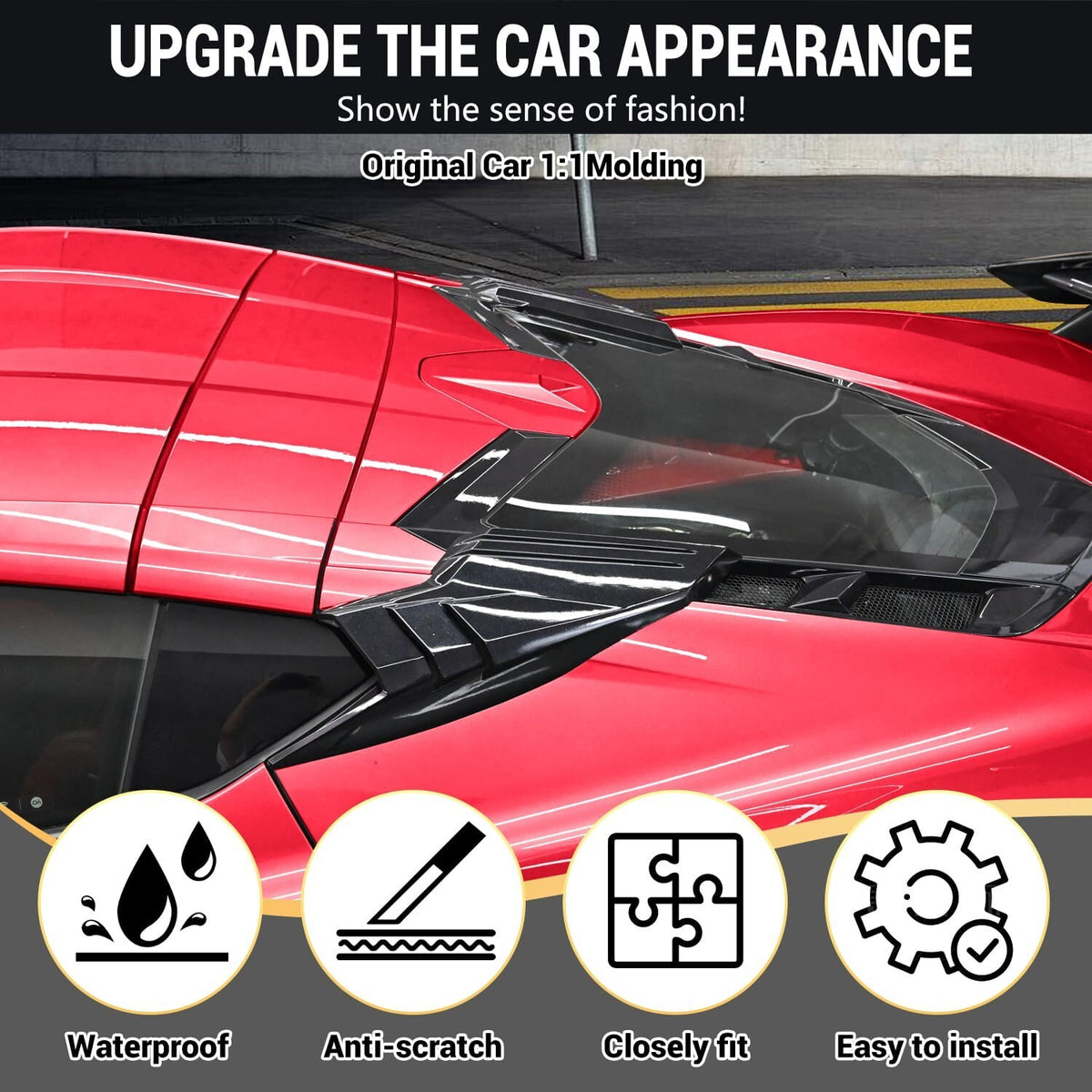 For Corvette C8 Z51 Z06 E-RAY Coupe 2020-2026 Grossy Flash Rear Intake Vent Port