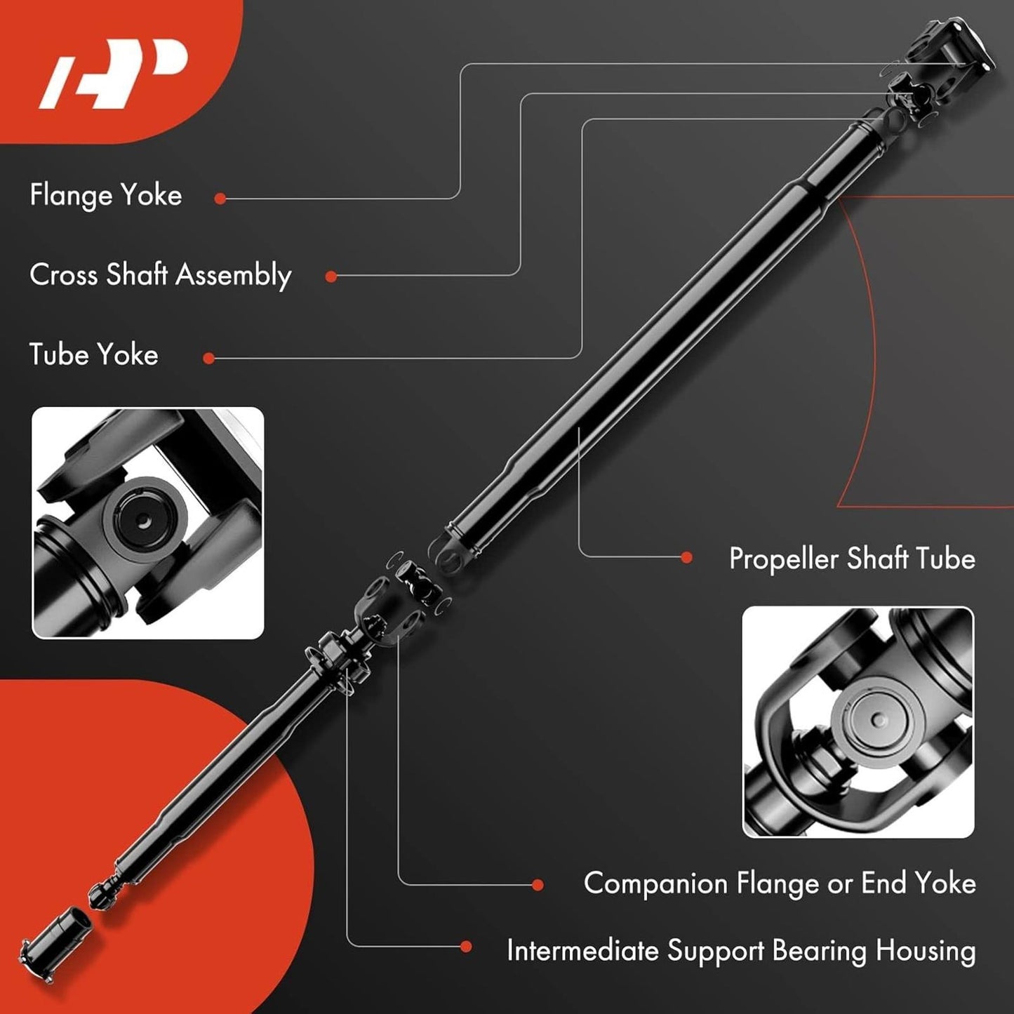 A-Premium Front Complete Drive Shaft Prop Shaft Driveshaft Assembly 491003E900