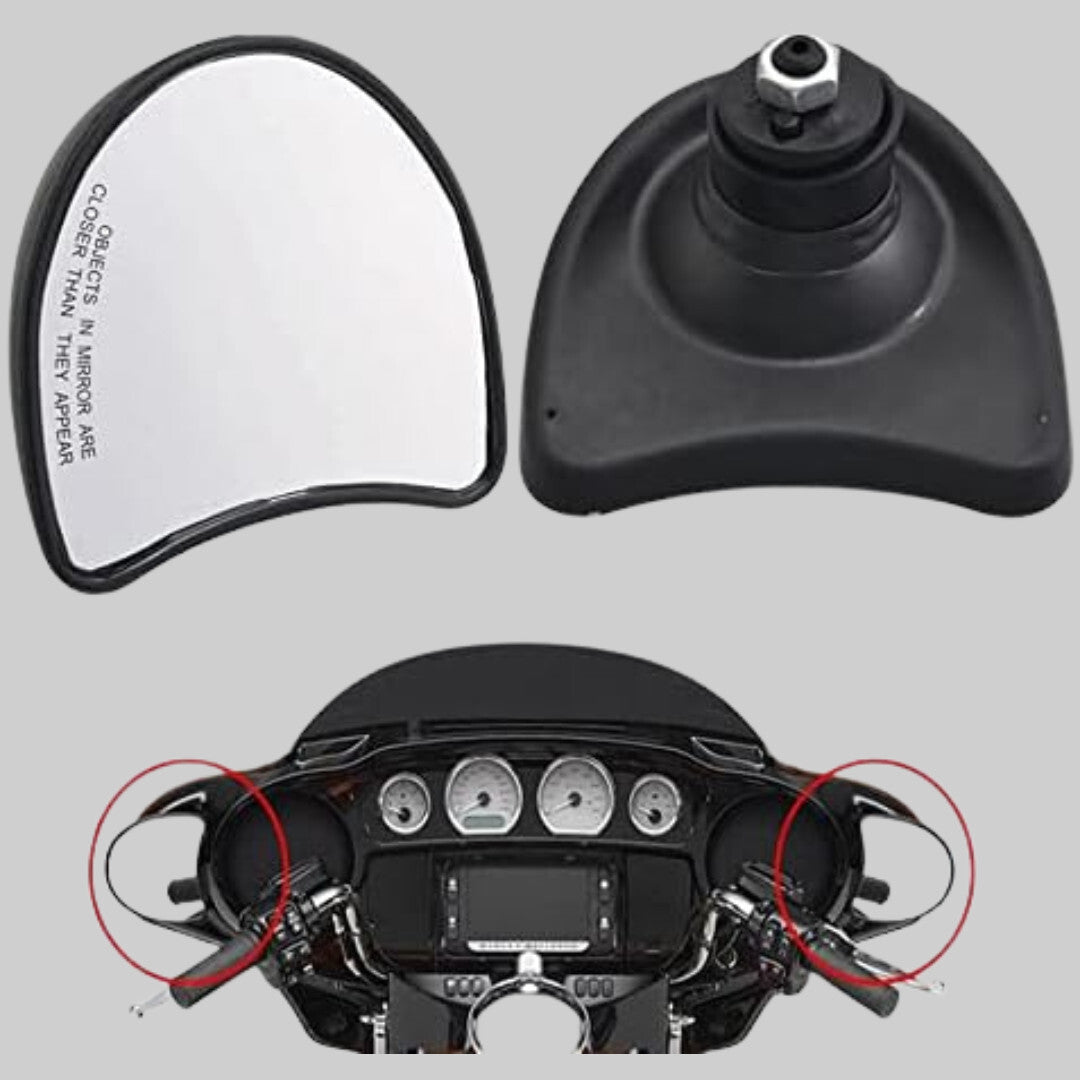 Black Inner Fairing Mount Mirror Rearview Mirrors Fit For Harley Touring