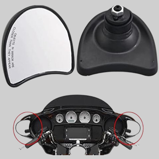 Black Inner Fairing Mount Mirror Rearview Mirrors Fit For Harley Touring