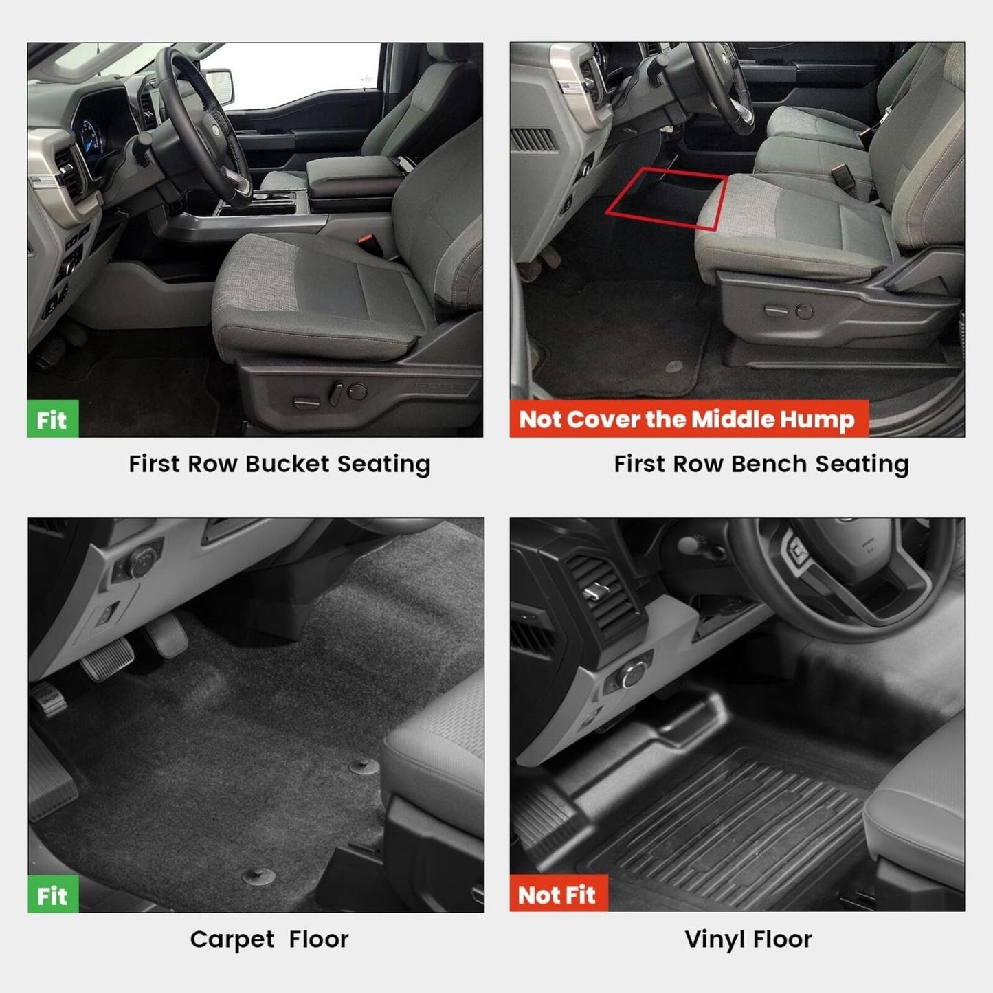 Floor Mats for Ram 1500 Crew Cab 2019-2024 Without Rear Under-Seat Storage