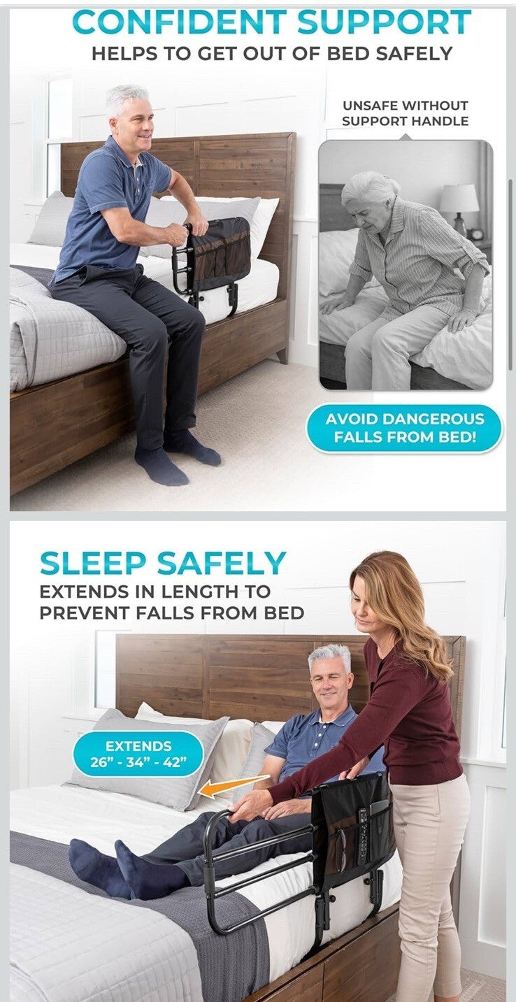 Stander EZ Adjust Bed Rail, Adjustable Senior Bedrail and Safety Assist Railing