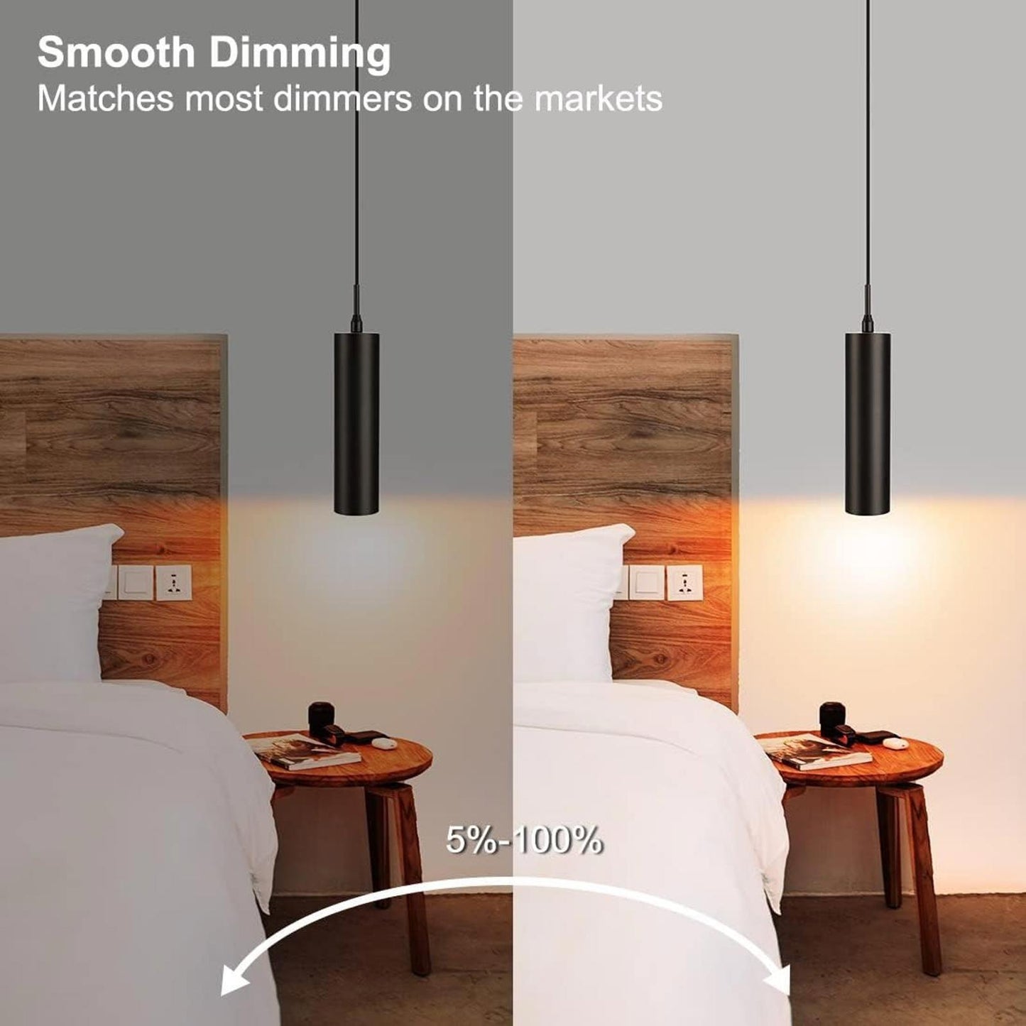 DAKASON Black Pendant Light, LED Modern Light Fixture 1 Pack,