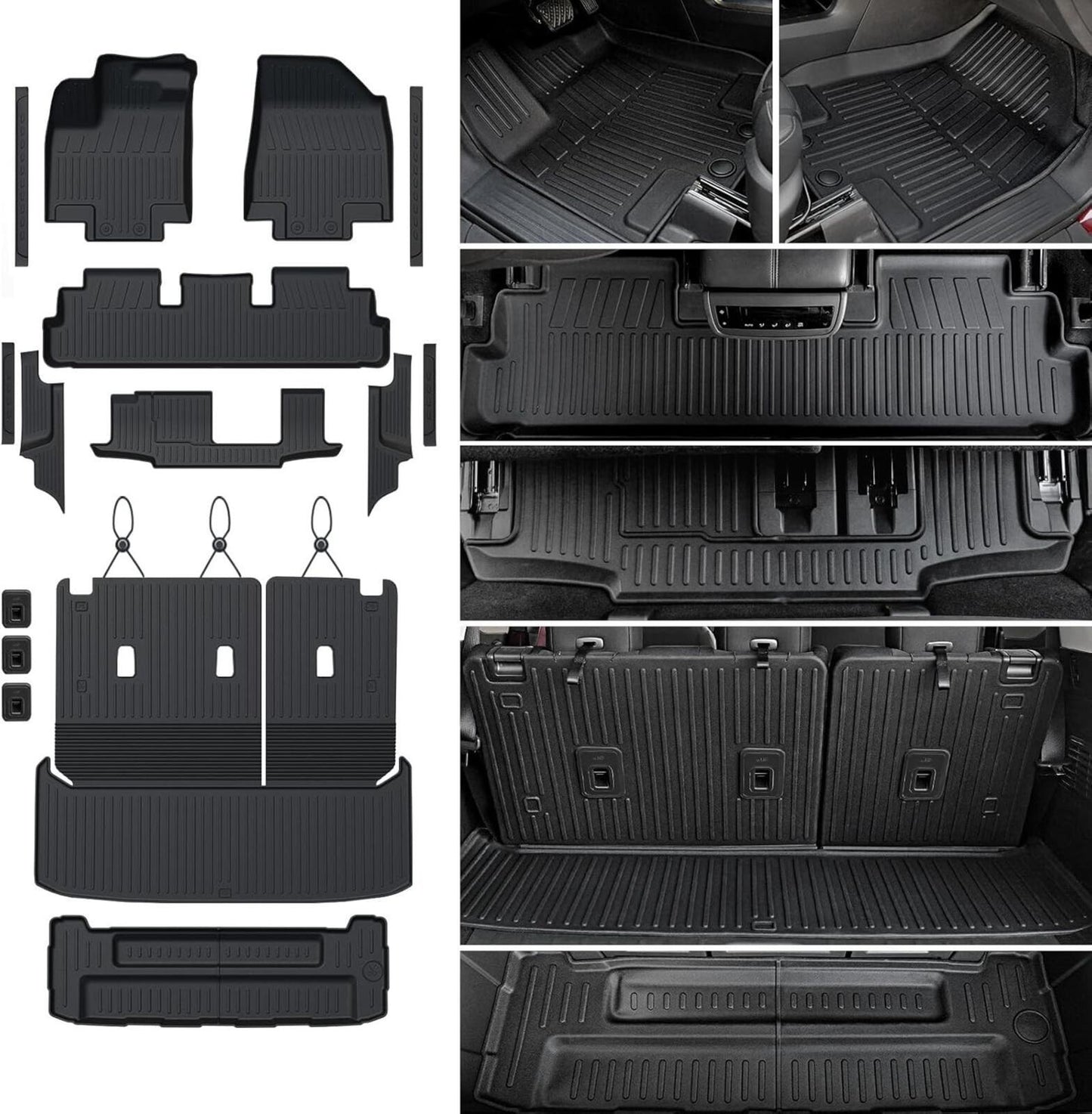 Floor Mats Cargo Mat Set for 2022-26 Nissan Pathfinder 7/8 Seats Car Mat