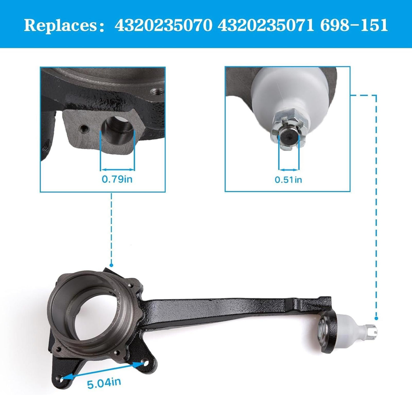 Tykick Front Steering Knuckle Spindle Right Side for Toyota Tacoma 1995-2004