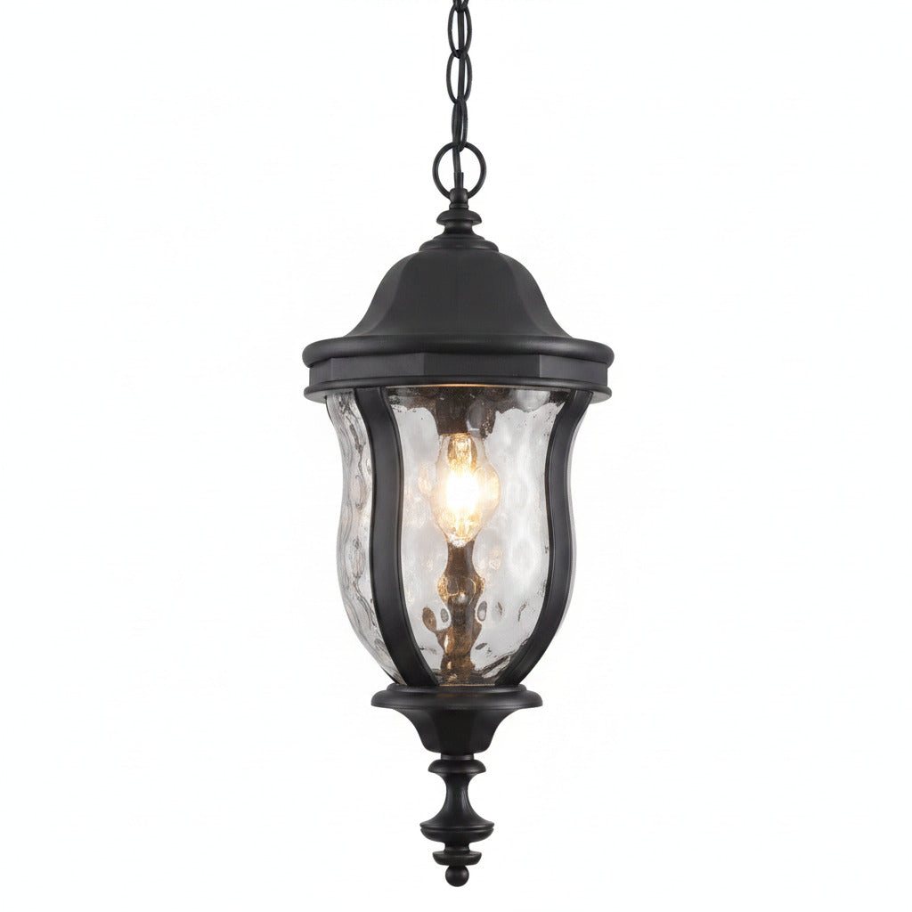 Large Outdoor Pendant Light Fixture 23.6'' Exterior Hanging 23.6 Inch Black