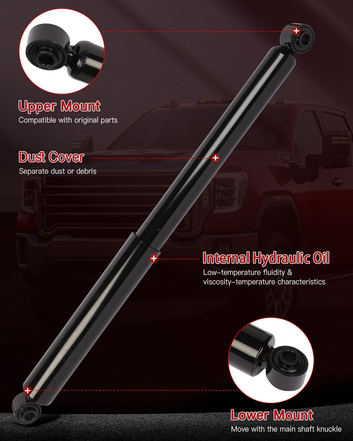 4x Front Rear Shock Absorbers For 2003-13 Ram 2500 3500 2WD 06-12 Dodge Ram 1500