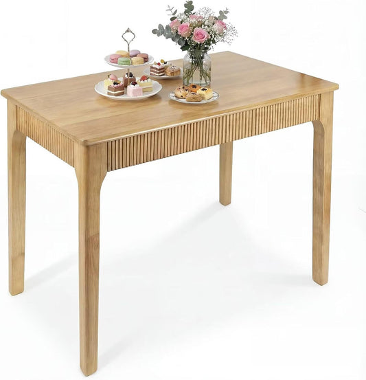 31.5" Solid Wood Dining Table for 2 - Modern Farmhouse Design for Small Spaces