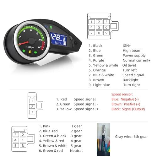 Motorcycle Speedometer Gauge Digital Speedometer for Motorcycle LCD Gauge