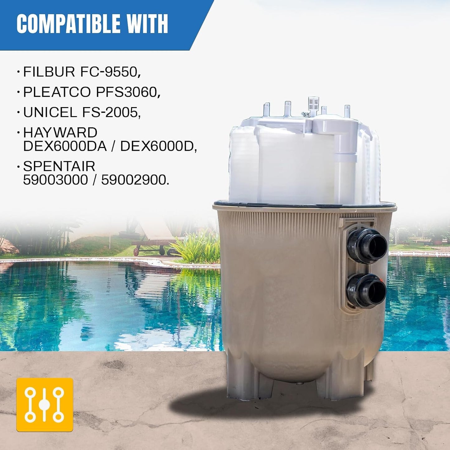 FG-1005 DE Grid Filter Compatible with FNS plus 60, 59003000, Jandy DEL/DEV60,DE