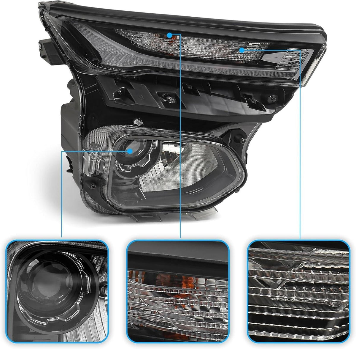 Huray Right Headlight Assembly Fit for Chevy Trailblazer GM2503520 Passenger Sid
