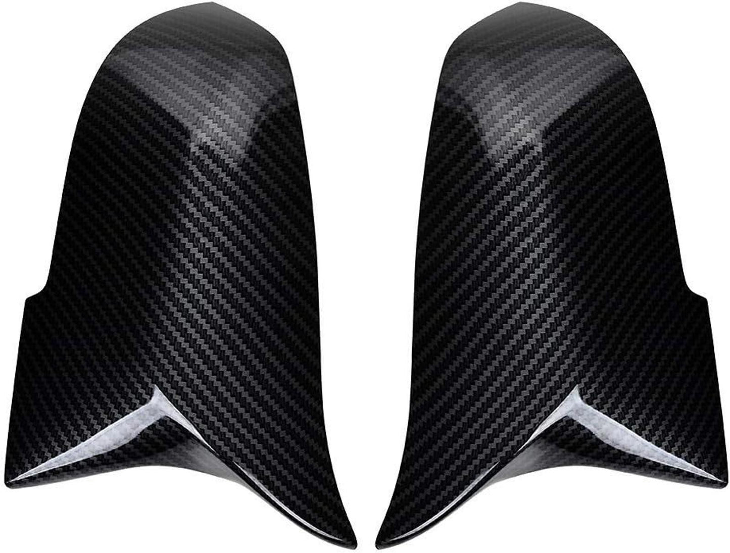 LH RH Door Wing ABS Carbon Fiber Side Mirror Cover Cap Compatible with BMW