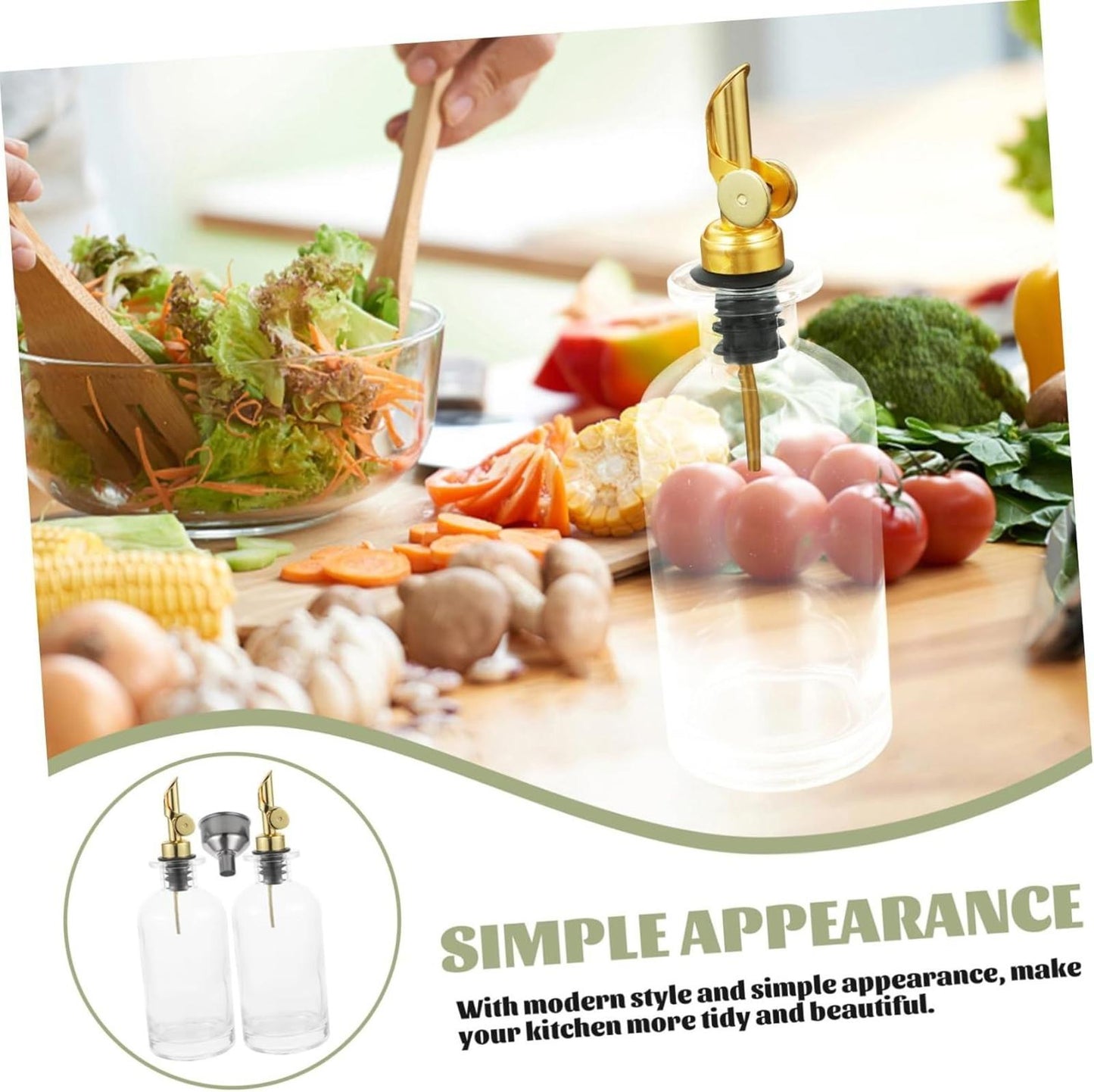 Olive Oil Dispenser Bottle Drip Glass Oil and Vinegar Dispenser for Kitchen Use