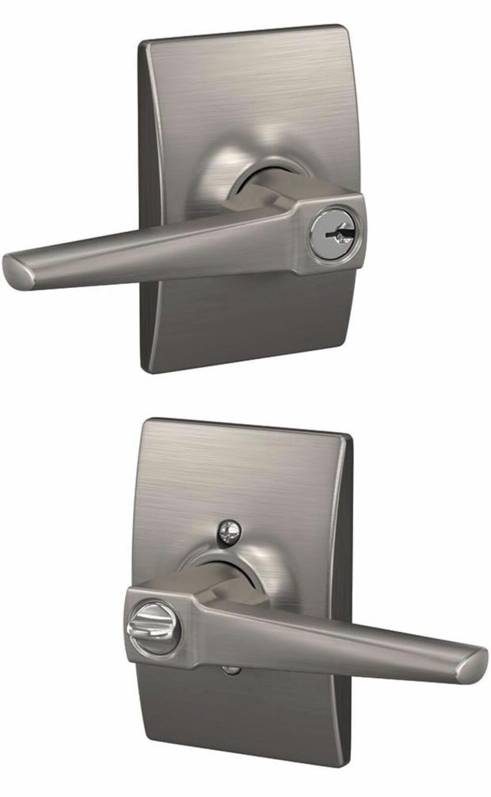 SCHLAGE F51A ELR 619 CEN Eller Century Keyed Entry Lock Satin Nickel