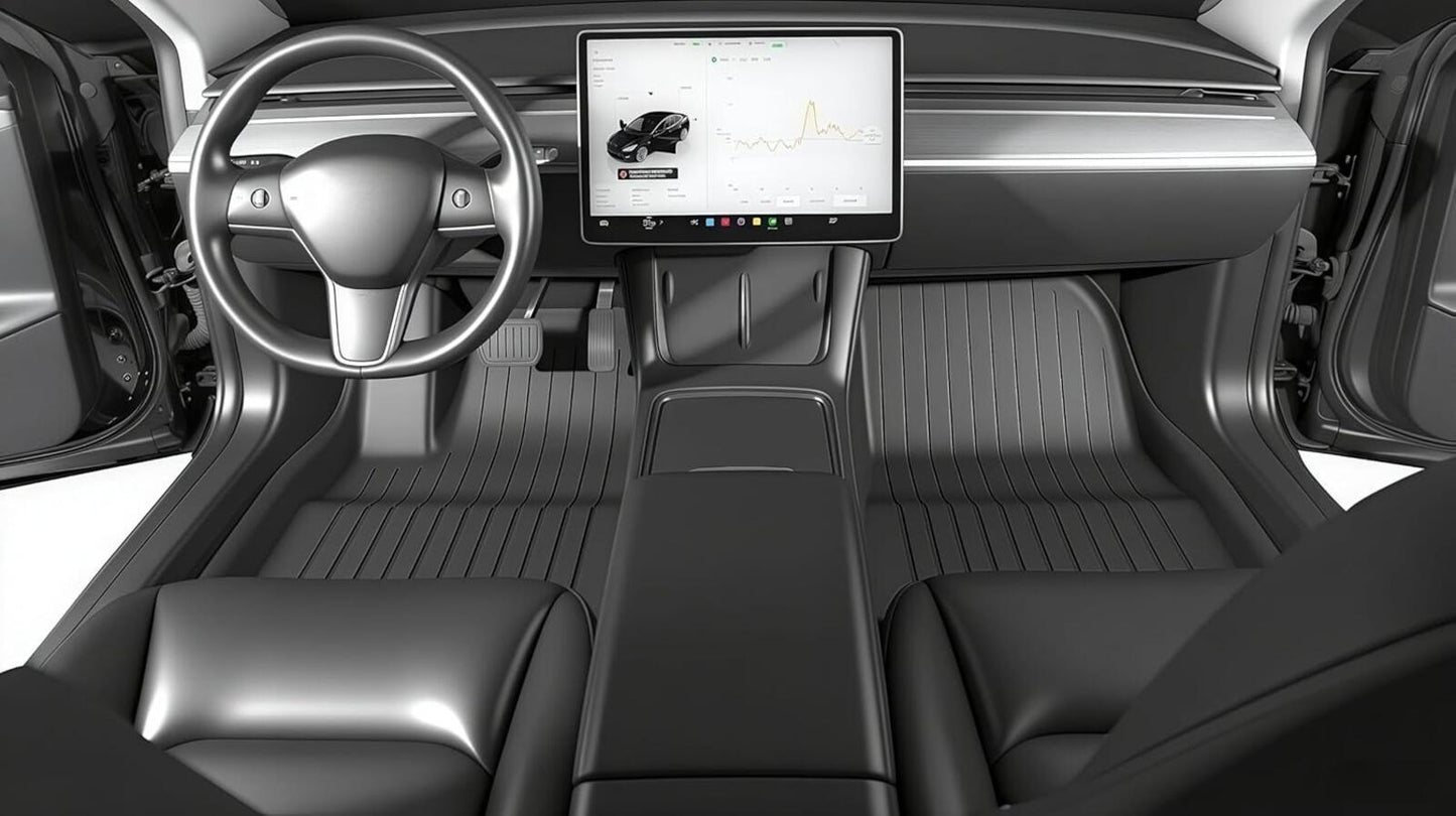 SUPER LINER Floor Mats for 2024-2025 2026 Tesla Model 3 Highland | 6-Piece Set