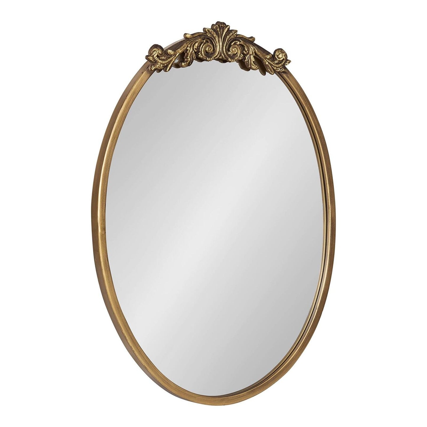 Kate and Laurel Arendahl Ornate Glam Oval Wall Mirror, 18 x 24, Antique Gold, Be