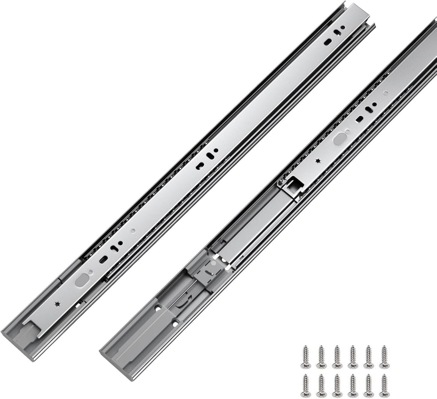 6 Pairs 22 Inch Soft Close Ball Bearing Drawer Slide for Dresser Full Extension