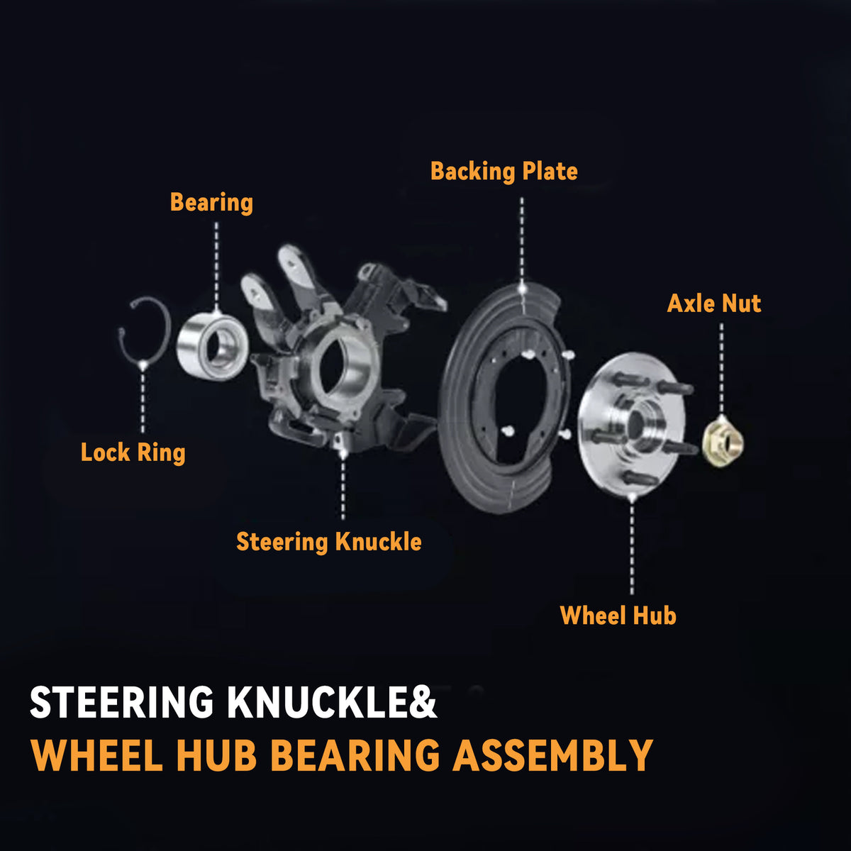 Front Left Wheel Hub Bearing Steering Knuckle Assembly fit 04-10 Toyota Sienna